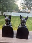 Vtg Heavy Black Scottie Dog Book Ends Scottish Terriers Door Stops