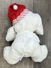 Puffy Vtg Fisher Price Quaker Oats Christmas Dog Stuffed Animal Plush 1990 12   