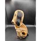 Vintage Chalkware Sad Eye Hound Dog Coin Bank Mid Century Carnival Prize 12 Inch