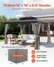 Gazebo Privacy Curtain 10  X 10  X 6 9  Waterproof Gazebo Curtains Gray