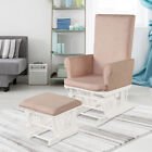 Baby Nursery Relax Rocker Rocking Chair Glider   Ottoman Set W cushion Pink