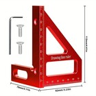 3d Multi-angle Measuring Ruler 45   90   Aluminum Woodworking Square Tool