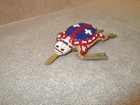 1900 s Lakota Native American Indian Leather Beaded Turtle Fetish Amulet Umblica