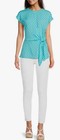 Michael Kors Womens Top Turquoise Short Sleeve Poka Dot Size Small New 