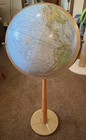 Vintage C  1972 Replogle 12    Land   Sea Globe 33  Pedestal Floor Stand Mcm Usa