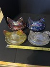 4 Hen On Nest 3 1 2    Carnival Colors Blue Clear Orange Red