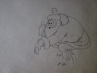 Santa Claus   Kids 1933 The Night Before Christmas Disney Cel Drawing Set Of 2