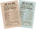 1870s De La Mano Magic Show Handbill Program W  Tricks Performed   Lot Of 5