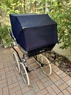 Silver Cross Baby Carriage pram With Canopy  Navy Blue White Silver