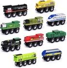 Wooden Train Set Accessories  Magnetic Toy Car Set 10 Pcs  Compatible With Al   