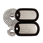 2 Military Dog Tags - Custom Embossed Stainless - Gi Identification W  Silencers