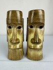 2 Vintage Painted Tiki Mug Hawaii Kai Souvenir Easter Island Mug Vases 7 5 t