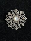 2 Vintage Sterling Silver Marcasite Pins- Frog   Star 9 2g