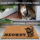 Meowdy Doormat 30x17 Inch  Cat Front Door Mat For Covered Outdoor Area  Black Ca