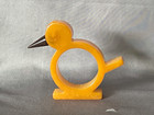 Vtg Art Deco Marbled Butterscotch Bakelite catalin Bird W brown Beak Napkin Ring
