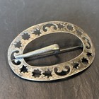 Antique 19th Century Sterling Silver Fine Buckle Brooch Hand Etched Fabulous Yd