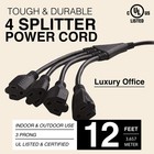 4 Way - 1 To 4 Extension Cord 12 Long Extension Cord Outlet 3 Prong