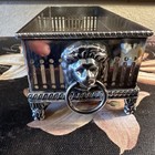 Silverplate-sheffield england-after Eight Mint Holder-reticulated lion   s Heads-