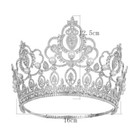 12cm Tall Pearl Crystal Tiara Crown Wedding Queen Princess Adjustable For Women