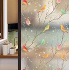 Colorful Bird Clear Frosted Window Film Static Cling Privacy Glass Decal Sticker