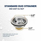 Kitchen Sink 3 5  Stainless Steel Drain Assembly W strainer Basket Rubber Stoper