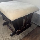 Dark Wooden Gliding Ottoman Footstool Nursery baby rocker Glider Stool Stains