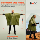 4 Pack Emergency Mylar Poncho Hooded Survival Rain Waterproof Thermal Blanket