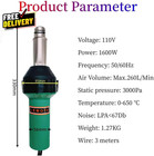 110v Hot Air Gun Welding Torch 1600w Heat Gun Plastic Welder Roofing Welder Kits