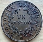 1853 Chilean 1 Centavo Coin Au 