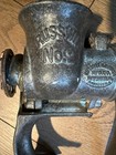 Antique Russwin No 2 Cast Iron Meat Grinder Hand Crank Pat Mch 4 02