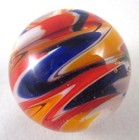 25mm Wurlitzer Handmade Art Glass Red Blue Design Marbles Ball Large 1  Shooter