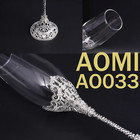 Wedding Champagne Flutes Toasting Glasses  Silver 7oz Toasting Flute Pair Crysta