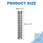 30pcs Compression Spring  8mm Od 1 2mm Wire Size 50mm Free Length  Silver Tone