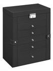6 Tier Jewelry Box  Jewelry Case With 5 Drawers  Large Storage Capacity Black