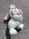 Fisher Price Puffalump Bunny Nylon Plush 9  White Rabbit Hearts 1988 Toy 8024