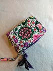 Nwt Vera Bradley Double Id Wristlet Wallet Purple Multi Color Floral Retail  30