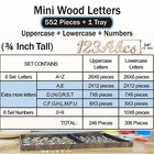 552 Pieces 0 75 Inch Mini Unfinished Wooden Letters 3 4 In  Light Wood Color 