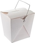 16 Oz  Chinese Take Out Boxes     White Paper Food Containers With Metal Handle   