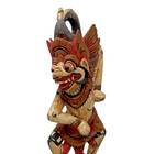 Vintage Balinese Wooden Garuda Statue 10    Hand Painted Tribal Folk Art Decor Euc
