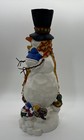 Vintage Dept  56 Snowman Candle Holder Taper Winter Christmas Holiday Decor
