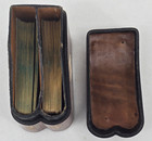 Vtg Italian Leather Playing Card Case W  Congress Williamsburg Decks - Complete