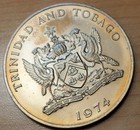 1974 Trinidad   Tobago 10 Dollars Copper-nickel Matte Unc 