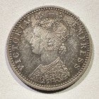 1887 British India 1 4 Rupee Silver Queen Victoria Colony Scarce Type Coin