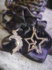 Black Crescent  Fairy Moon Wedding Handfasting Cord V1  wedding  fairymoon