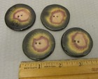 Vintage Ceramic Studio Bag Lady Button Set 4 Artisan Handmade Pottery Big 1 75 