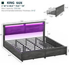 Homieasy King Size Bed Frame With Storage Headboard   Platform Bed With 4 Drawer