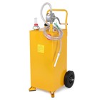 30 Gallon Gas Caddy Fuel Diesel Oil Transfer Tank 2 Wheels Portable pump Yellow
