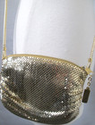 Whiting   Davis Gold Mesh Purse Vintage Crossbody Mini Bag Evening Prom 7  X 5 