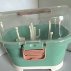Covered Baby Bottle Drying Rack W  Pegs  Lid   Detachable Drip Tray  Pink