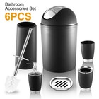 6pcs Bathroom Accessory Set Bin Soap Dish Dispenser Tumbler Toothbrush Holder